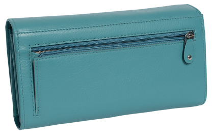Grace RFID Leather Multi-Section Purse - Bascora