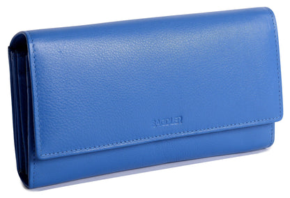 Grace RFID Leather Multi-Section Purse - Bascora