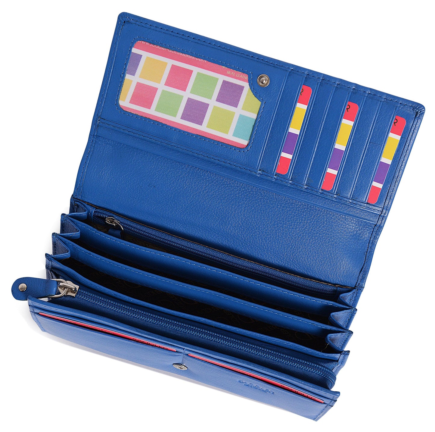 Grace RFID Leather Multi-Section Purse - Bascora