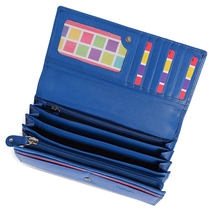 Grace RFID Leather Multi-Section Purse - Bascora