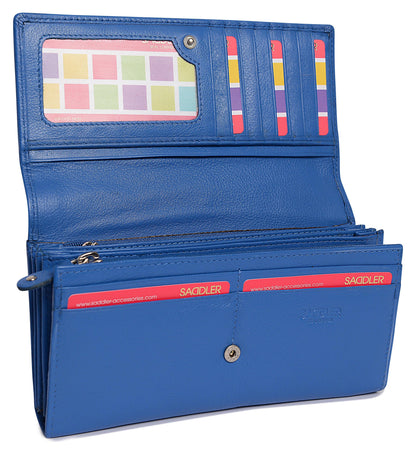 Grace RFID Leather Multi-Section Purse - Bascora