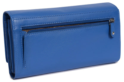 Grace RFID Leather Multi-Section Purse - Bascora
