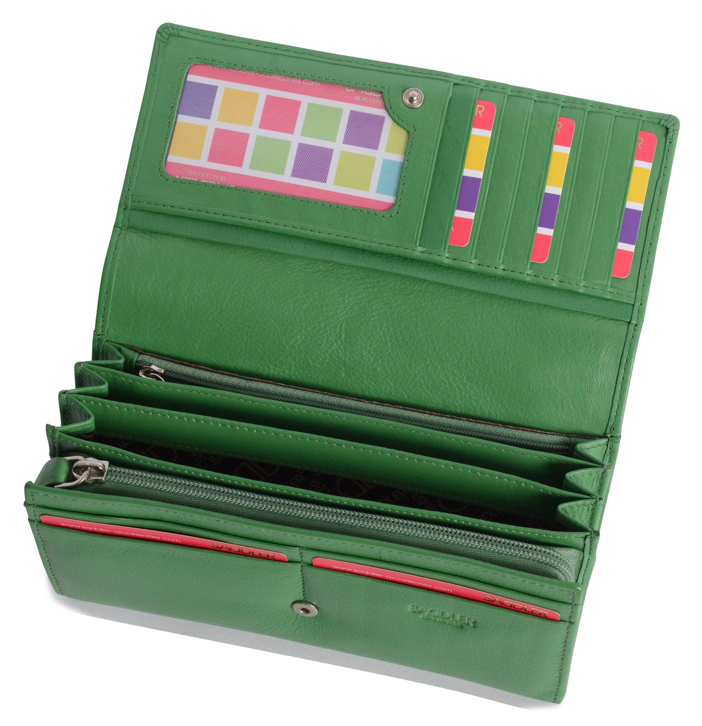 Grace RFID Leather Multi-Section Purse - Bascora