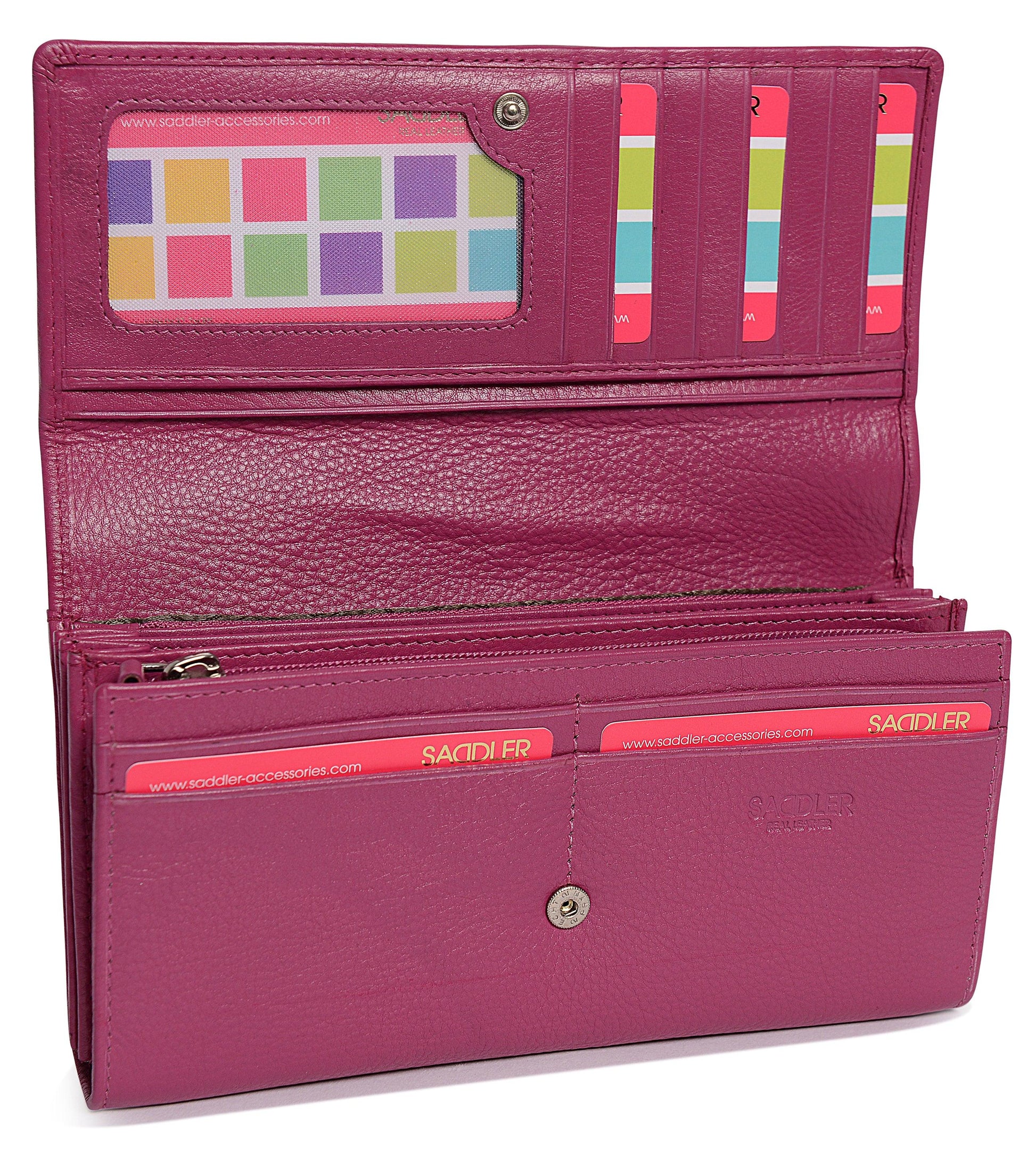 Grace RFID Leather Multi-Section Purse - Bascora