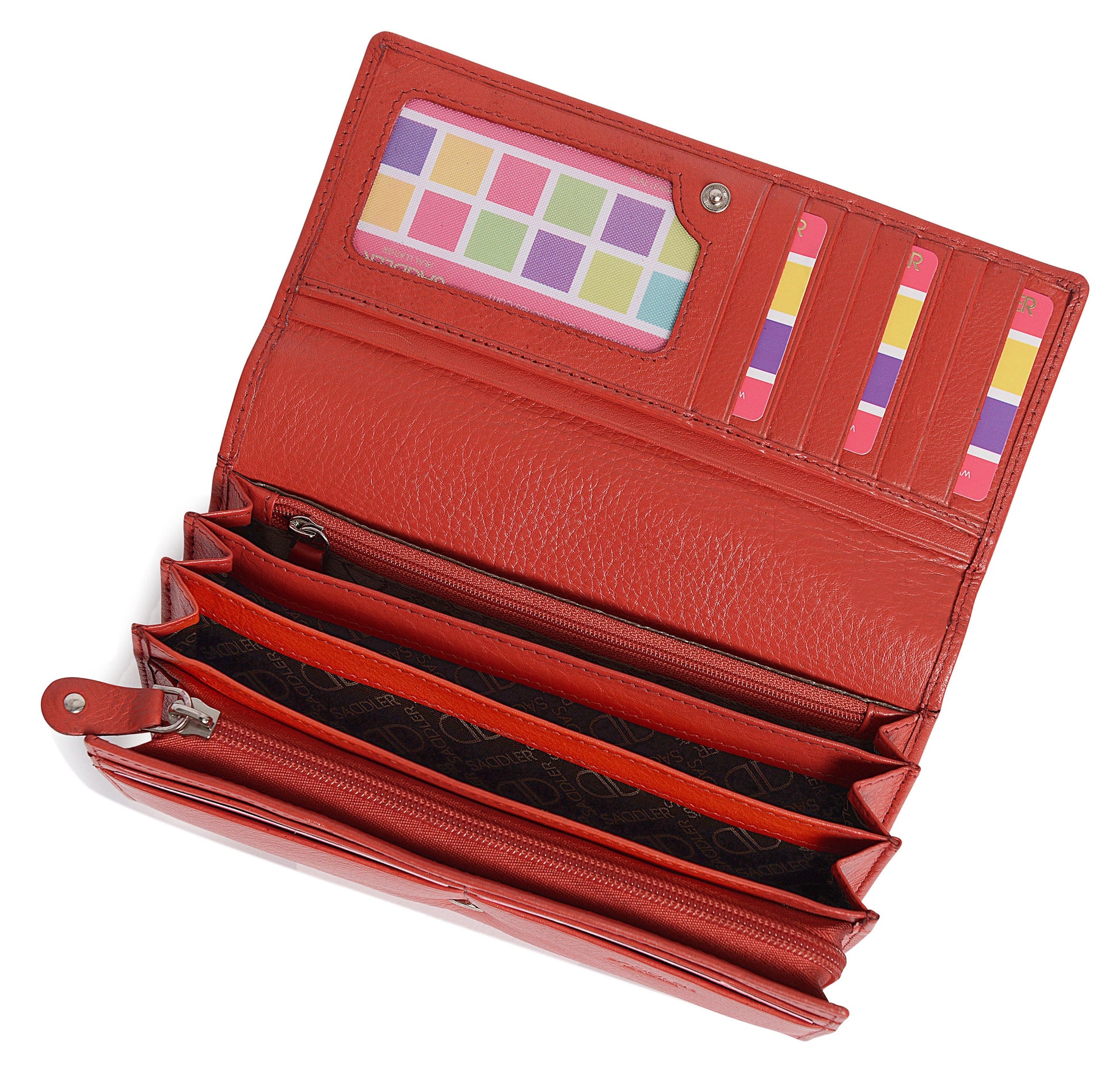 Grace RFID Leather Multi-Section Purse - Bascora