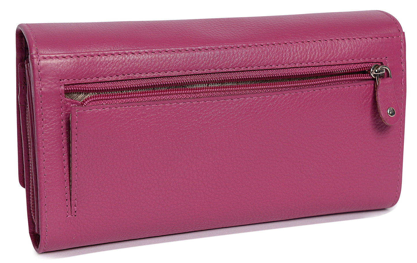Grace RFID Leather Multi-Section Purse - Bascora