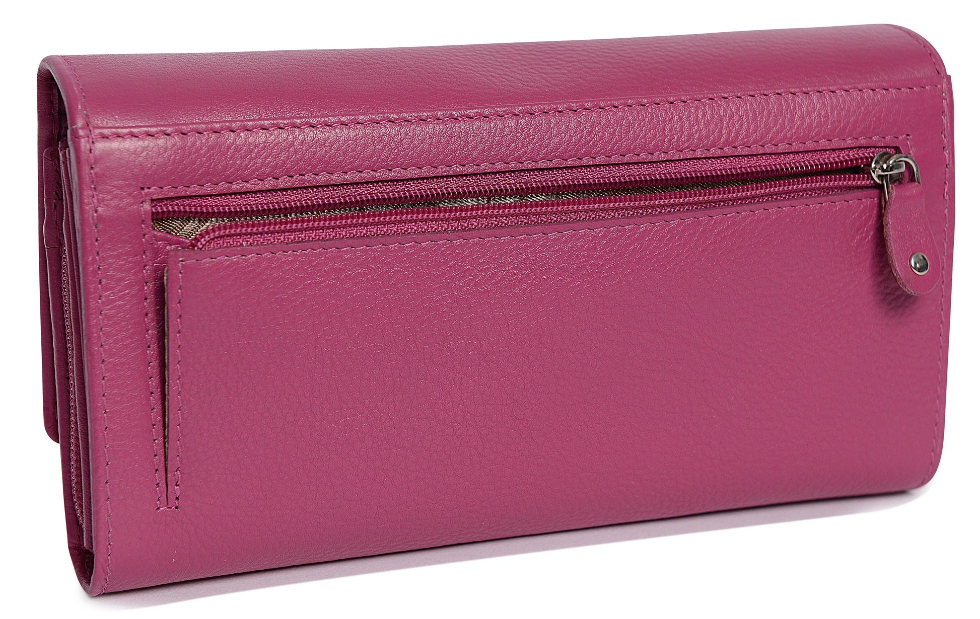 Grace RFID Leather Multi-Section Purse - Bascora