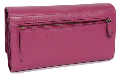Grace RFID Leather Multi-Section Purse - Bascora