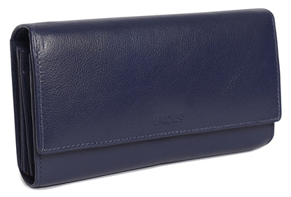 Grace RFID Leather Multi-Section Purse - Bascora