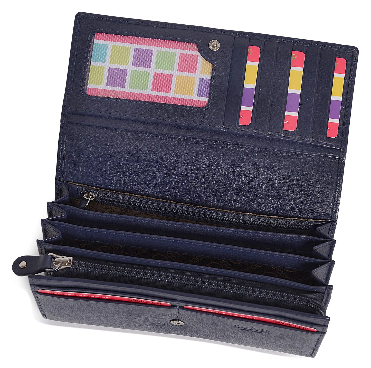 Grace RFID Leather Multi-Section Purse - Bascora