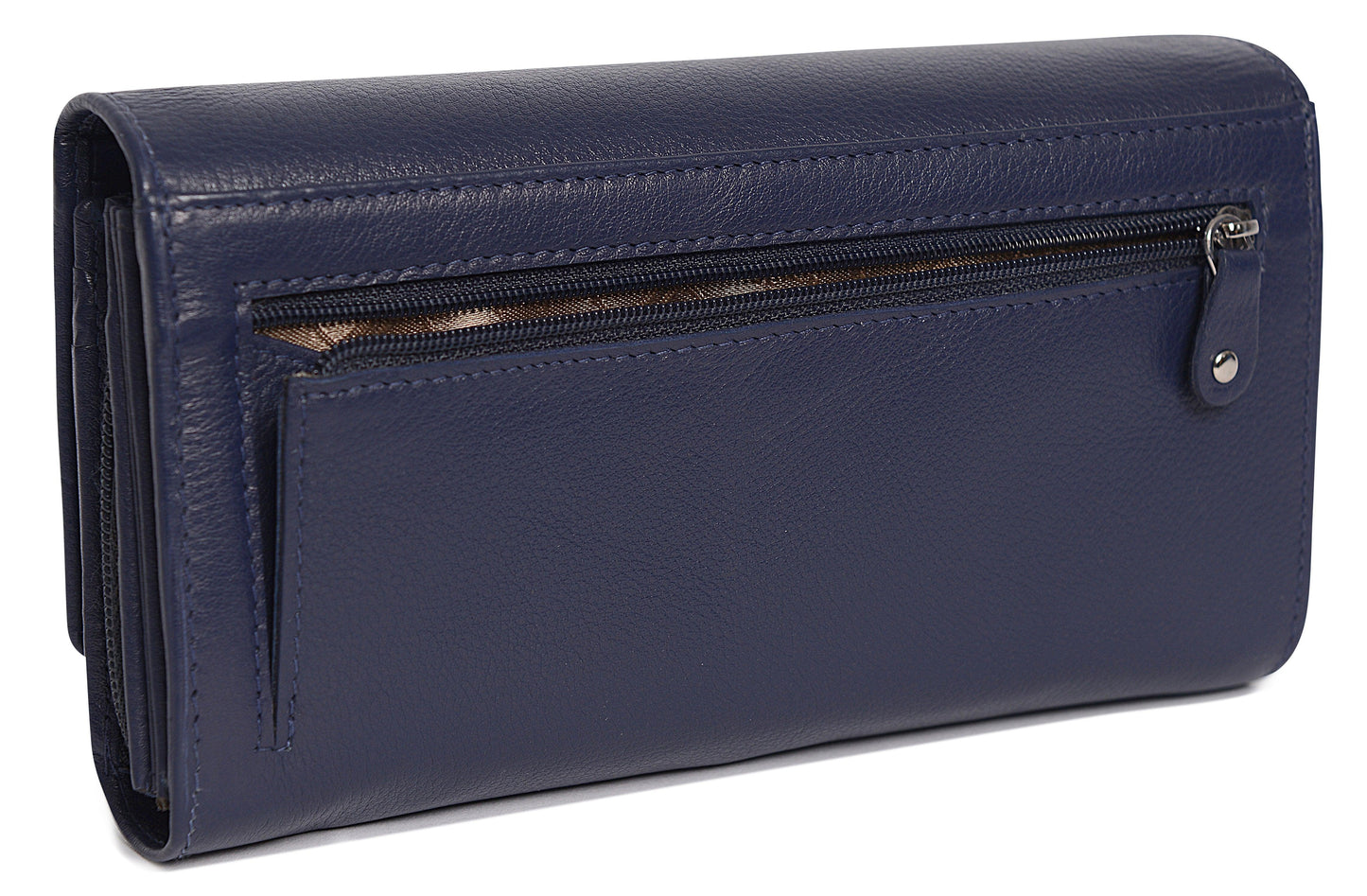 Grace RFID Leather Multi-Section Purse - Bascora