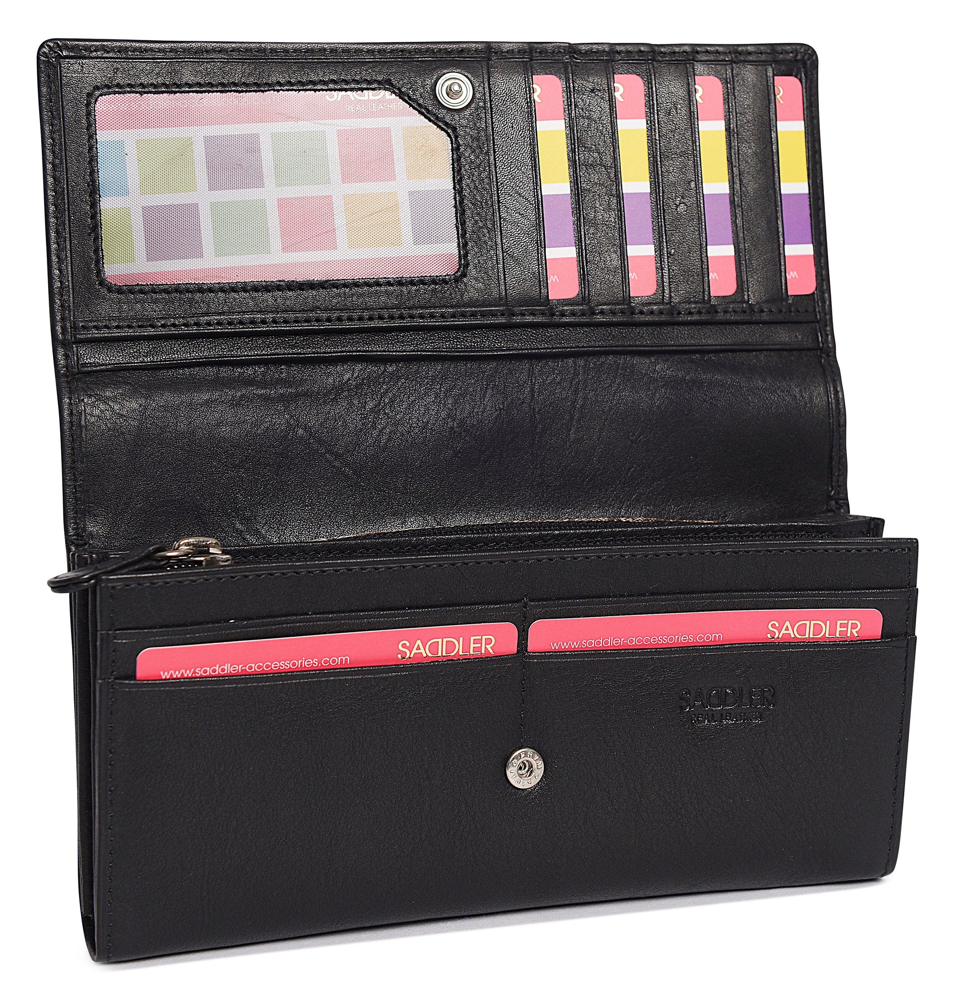 Grace RFID Leather Multi-Section Purse - Bascora