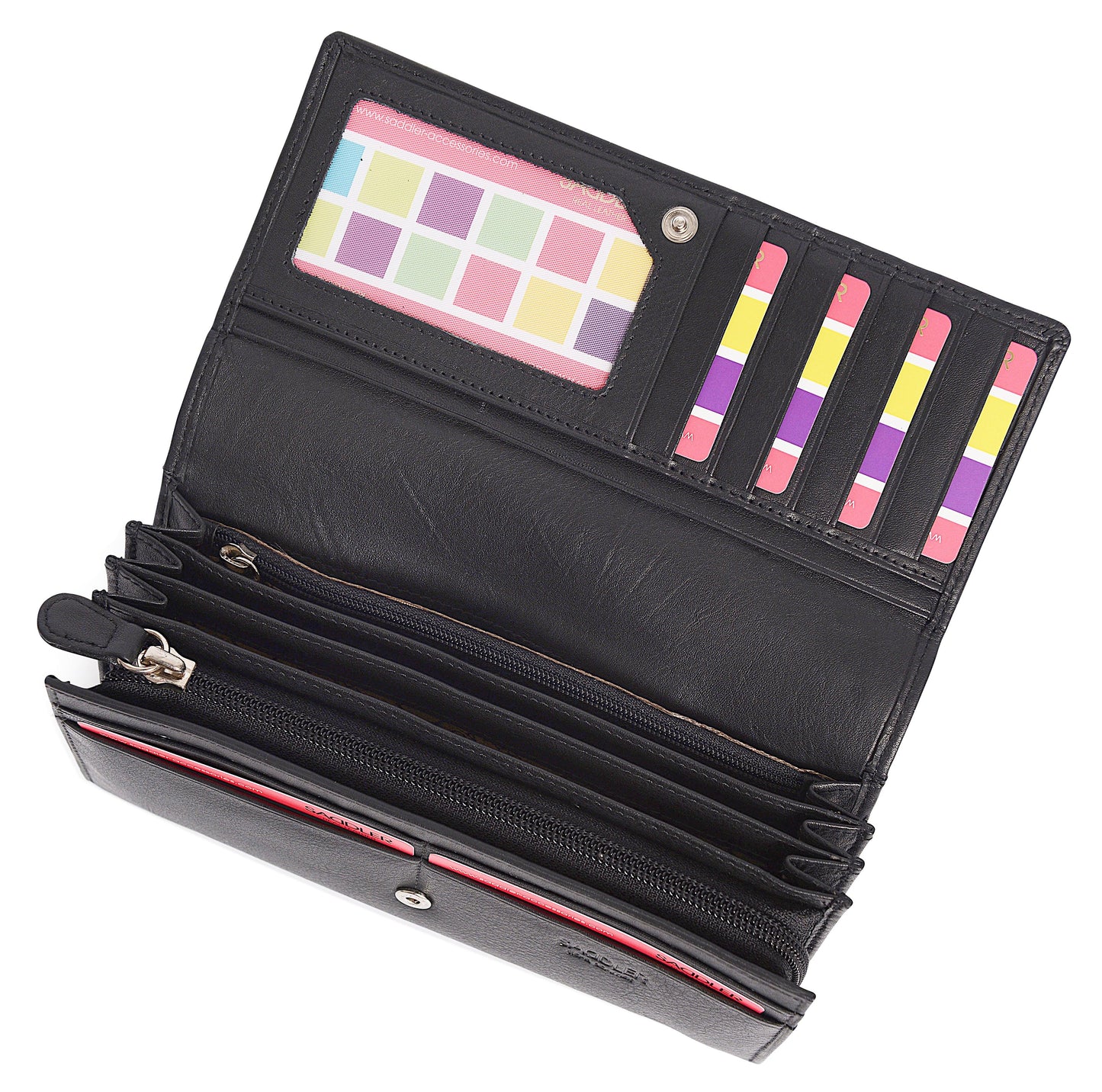 Grace RFID Leather Multi-Section Purse - Bascora
