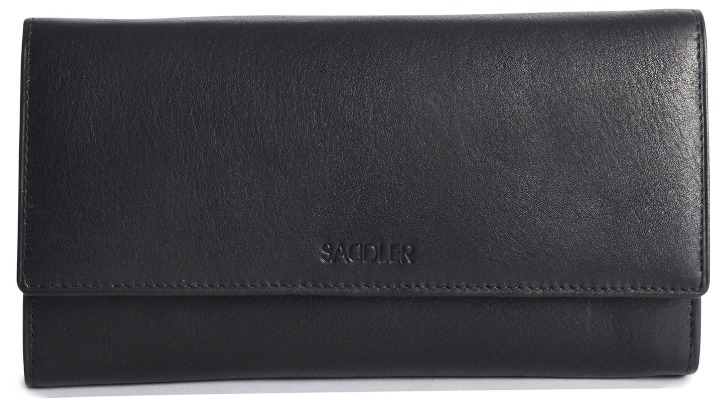 Grace RFID Leather Multi-Section Purse - Bascora