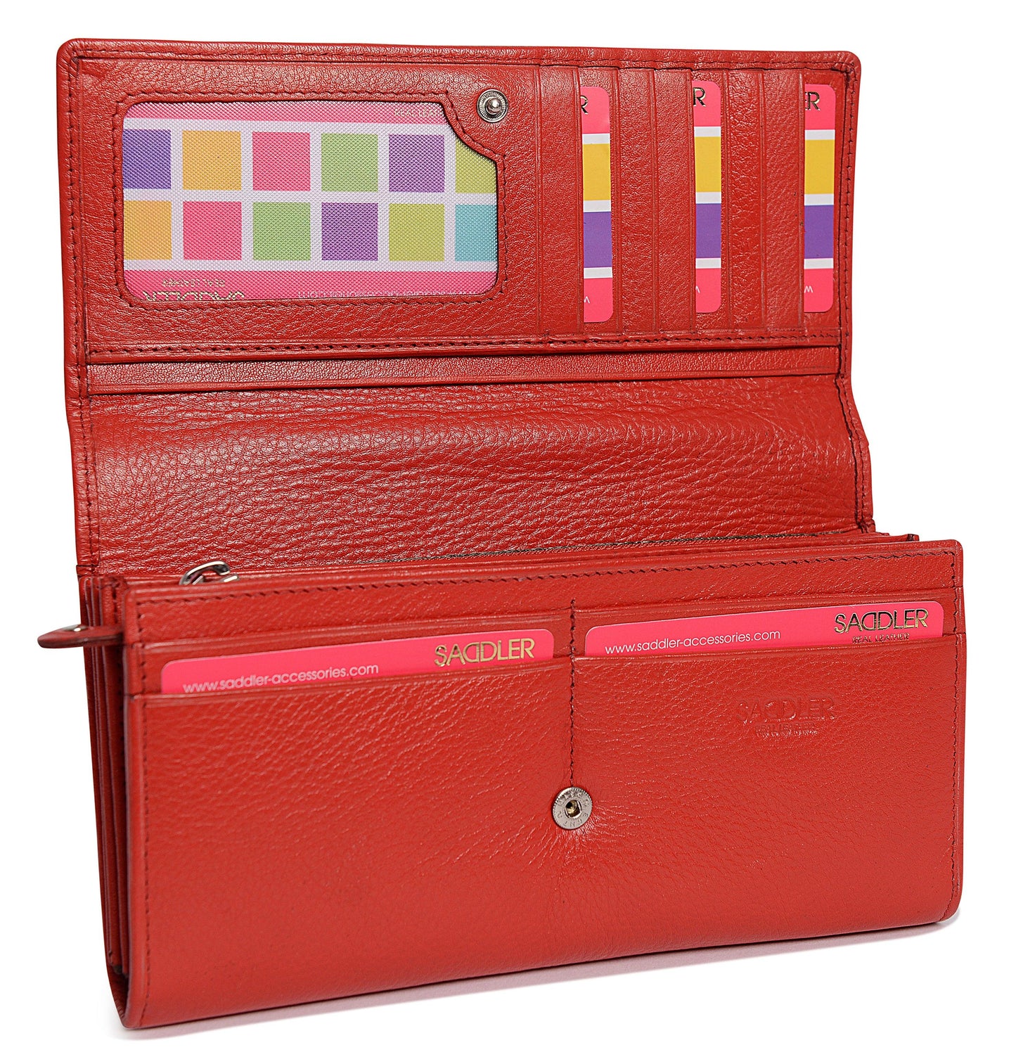 Grace RFID Leather Multi-Section Purse - Bascora