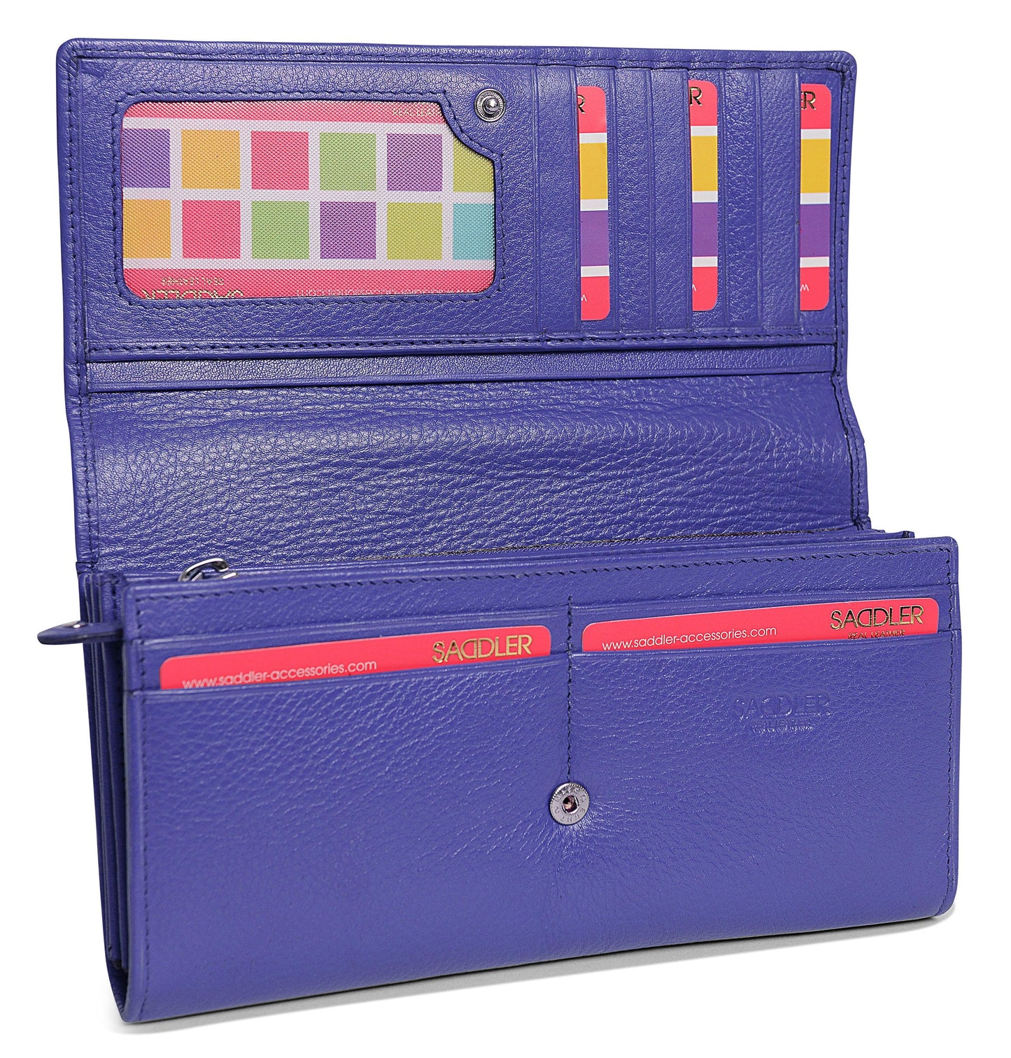 Grace RFID Leather Multi-Section Purse - Bascora