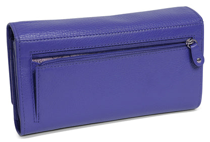 Grace RFID Leather Multi-Section Purse - Bascora