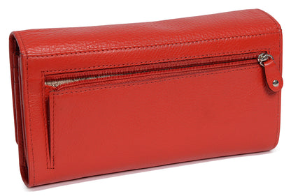 Grace RFID Leather Multi-Section Purse - Bascora