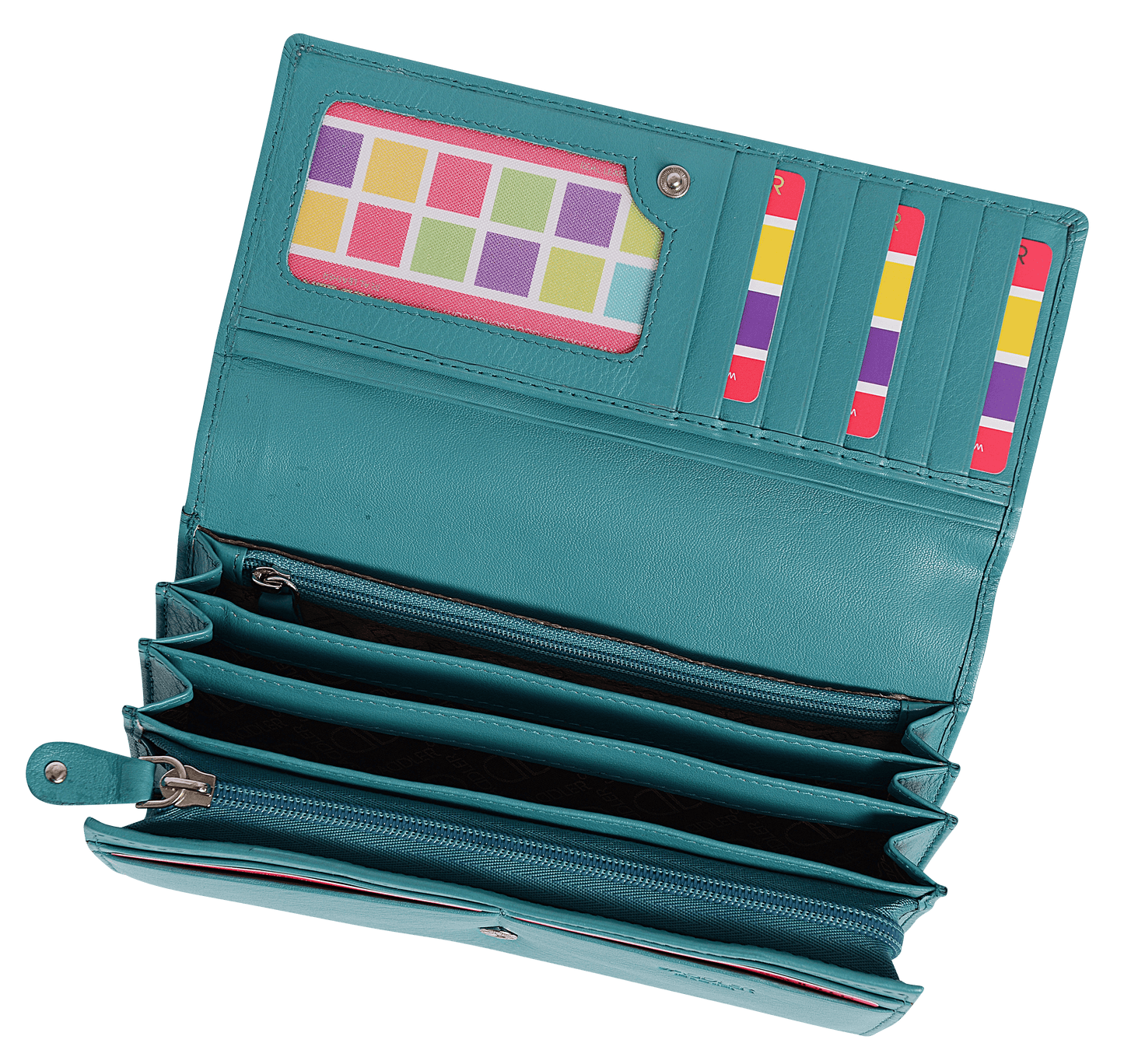Grace RFID Leather Multi-Section Purse - Bascora