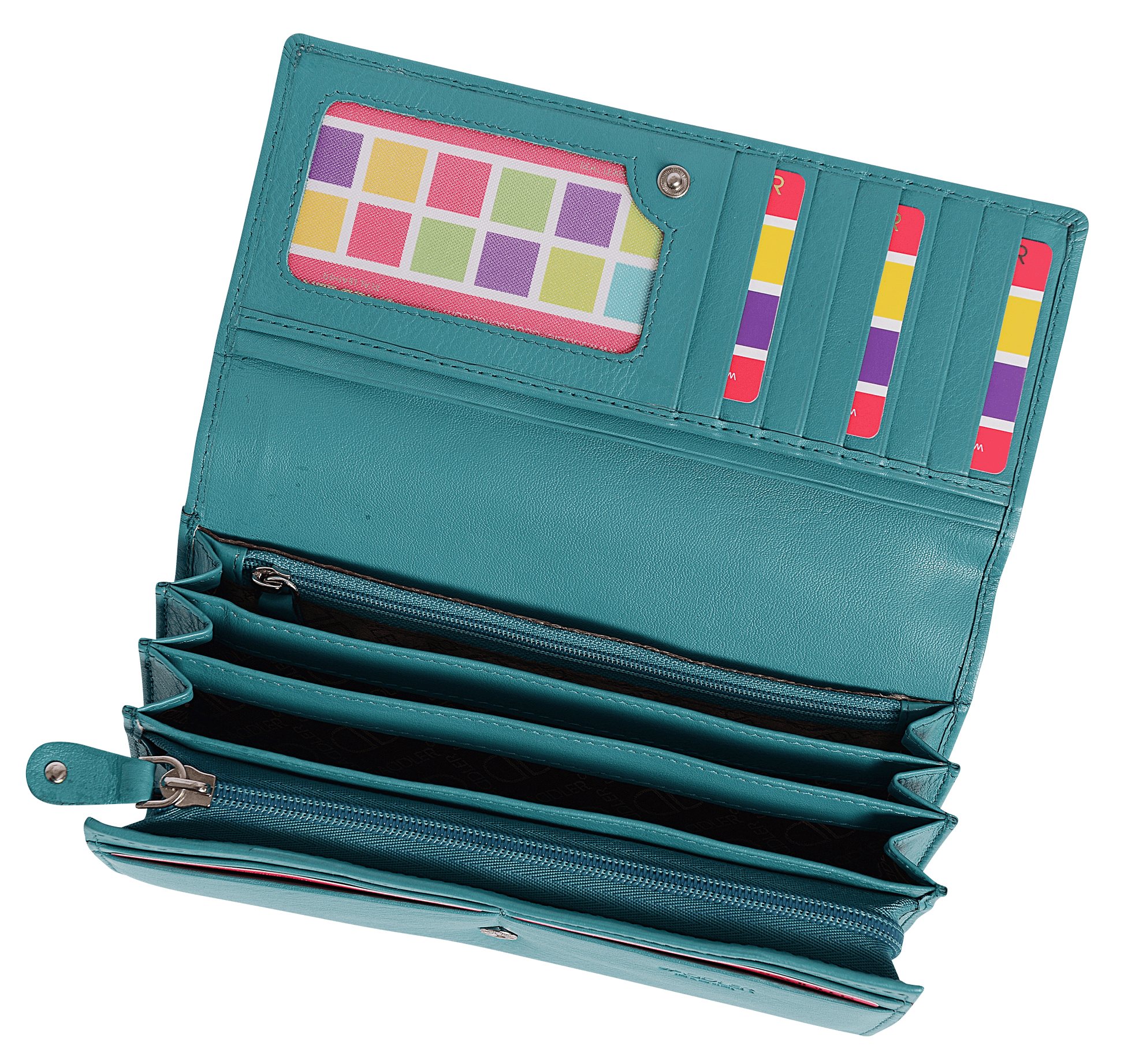 Grace RFID Leather Multi-Section Purse - Bascora