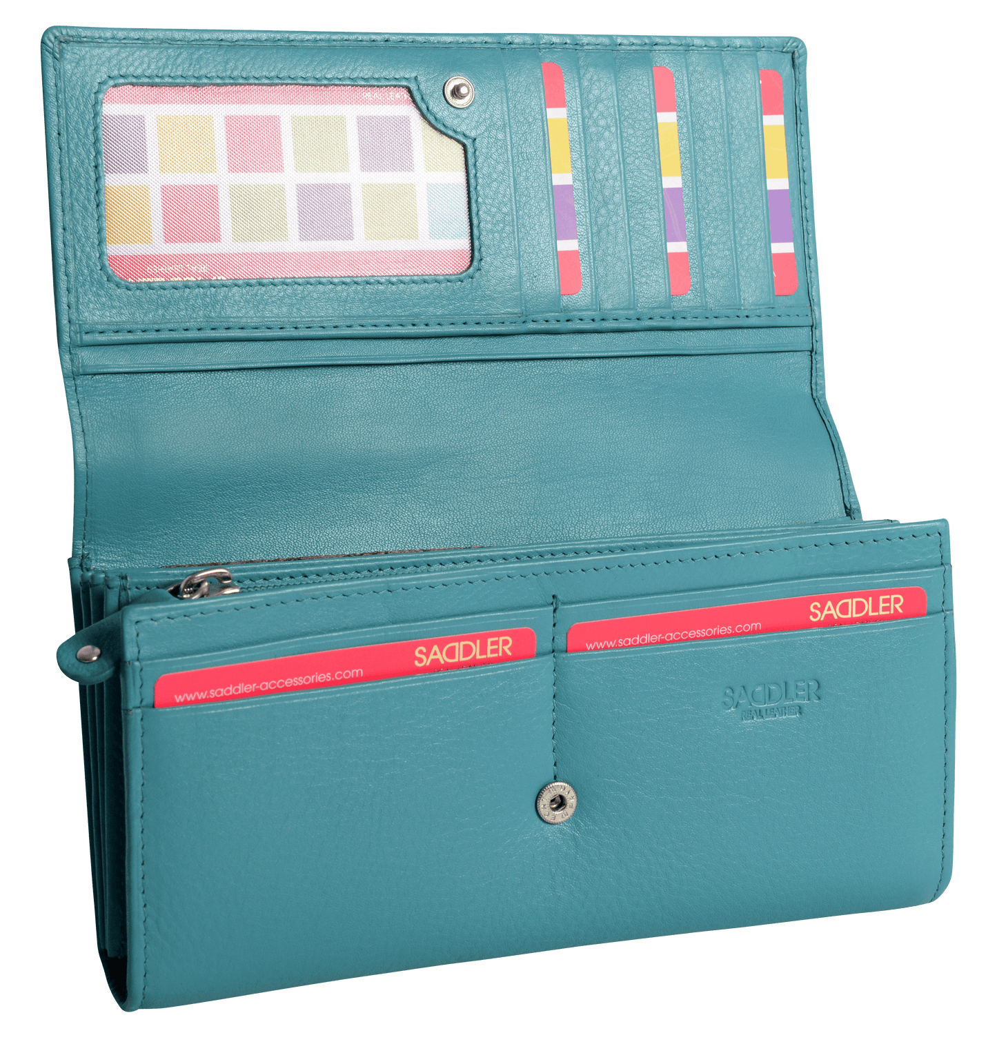 Grace RFID Leather Multi-Section Purse - Bascora