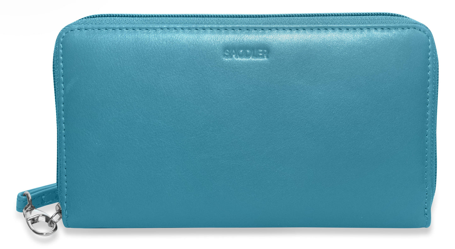 Sophia RFID Leather Zip Around Purse - Bascora