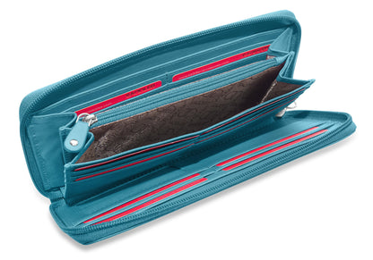 Sophia RFID Leather Zip Around Purse - Bascora