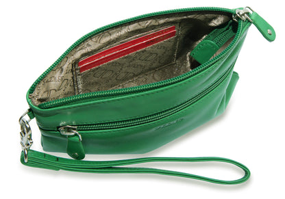 Scarlett RFID Leather Mini Clutch - Bascora