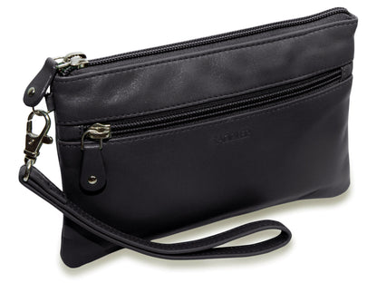 Scarlett RFID Leather Mini Clutch - Bascora
