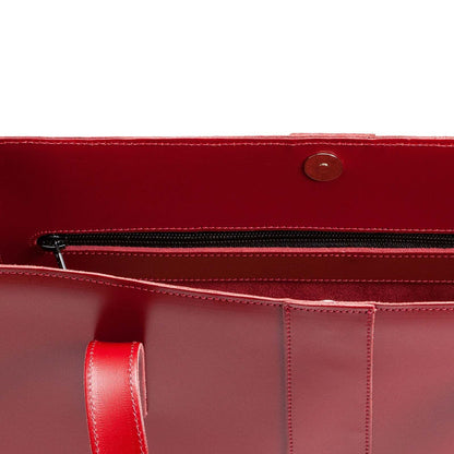 Handmade Leather Shopper – Red